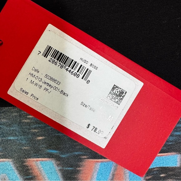 NWT Hugo Dafe Rave Print with 3m Hugo Logo T shirt in Black Size M - Picture 10 of 11